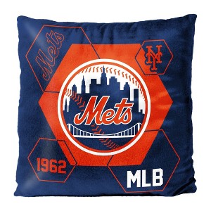 MLB New York Mets Firm Density Connector Velvet Reverse Pillow - 1 of 3