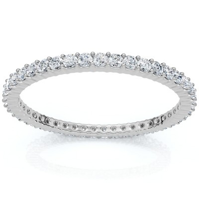 Pompeii3 3/4ct Genuine Engagement Wedding Ring 14K White Gold Stackable Band