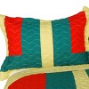 Slickblue 3 PC Full/Queen Quilt Set, Handmade Vermicelli Quilted, Soft TC Fabric, 6 Unique Designs, Bedding - 3 of 4