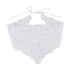 Unique Bargains French Lace Triangle Bandana White 1 Pc - 1 of 4