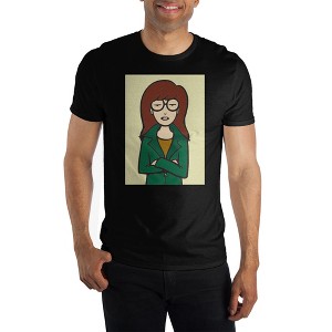 Daria Adult Cartoon Mens Black Short Sleeve Graphic Tee - 1 of 3