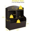 Kids 3-Tier Toy Storage Organizer and Bookshelf, Wooden Toy Shelf with Cubbies, Bookcase for Playroom, Bedroom, Kindergarten - 2 of 4