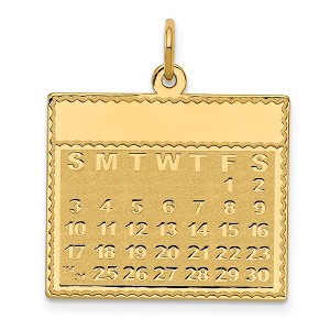 Black Bow Jewelry 14k Yellow Gold Friday Start Perpetual Calendar Charm or Pendant, 22mm - 1 of 4