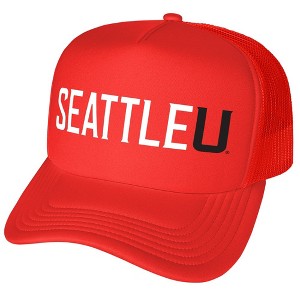 Official Seattle University Primary Logo Foam Snapback Trucker Hat - for Men and Women Red, Red, One Size - 1 of 4