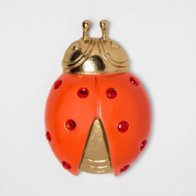 6" x 1.4" Ladybug Decorative Figurine Gold/Red - Opalhouse™