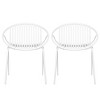 Patio Accent Chair Set Of 2,Modern Arm Chair With Cutout Design Backrest And Metal Legs,Outdoor Furniture -Maison Boucle - 3 of 4