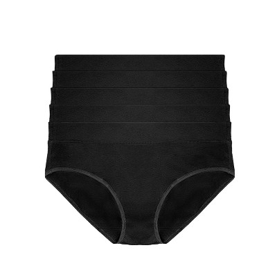 Felina Women's Cotton Modal Hi Cut Panties - 8-pack (black, X