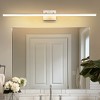 DORESshop 24-Watt 1-Light Nickel Integrated LED Vanity Light, 48 in. Modern Bathroom Wall Sconce, Adjustable Light Bar for Mirror - 2 of 4