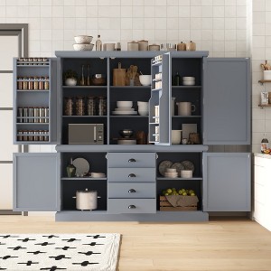 73'' Freestanding Wooden Kitchen Pantry Cabinet with Drawers and Adjustable Shelves for Storage and Organization in Dining Room or Kitchen - 1 of 4