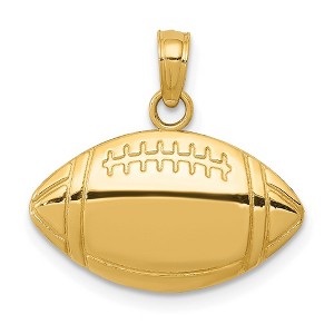 Black Bow Jewelry 14k Yellow Gold Football Profile Pendant, 18mm - 1 of 4