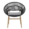 Outdoor PE Rattan Woven Dining Chairs Set Of 2,Kitchen Chair with Fade Resistant Cushion And Iron Frame,Patio Armless Dining Chair-Coolbibila - 3 of 4