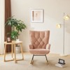 KTMBDW Rocking Chair Nursery, Upholstered Glider Rocker with High Backrest,Modern Rocking Accent Chair Glider Recliner for Living Room Nursery Bedroom - 3 of 4