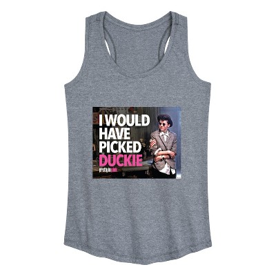 Women's - Pretty in Pink - Duckie and Blane Graphic Racerback Tank