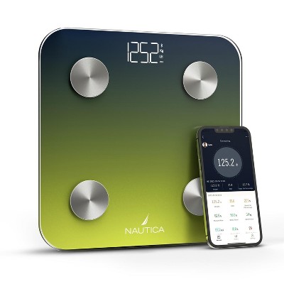 Nautica Body Tracker Digital Scale for Body Weight, Bluetooth-Enabled Smart Scale with BMI, Body Fat, Muscle Mass Tracking & More