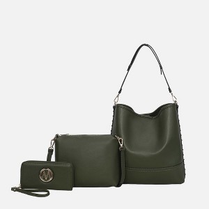 MKF Collection Wren Women’s Vegan Leather Hobo with Pouch and Wristlet Wallet by Mia K- 3 pieces - 1 of 3
