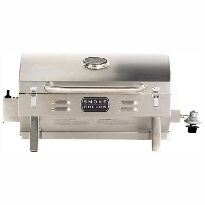 Masterbuilt SH19030819 Propane Portable Tabletop Stainless Steel Outdoor Grill with 10,000 BTU Single Burner, Folding Legs, and Locking Lid