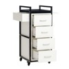 Karl Home Rolling Salon Trolley Cart with 4 Drawers and Tool Holders Black - 4 of 4