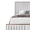 87.4" Eastern King Bed Kaleea Bed Light Gray Chenille Walnut Finish - Acme Furniture - 4 of 4