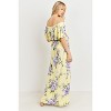 Hello Miz Women's Off Shoulder Ruffle Maternity Maxi Dress - 3 of 4