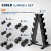 Rubber Hex Dumbbell Set with A-Frame Rack (160lb/200lb) - 5-30lb Pair Dumbbells for Home Gym, Non-Slip Grip, Solid Cast Iron & Rubber Coated - 2 of 4