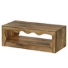 Resenkos Rustic Wood Coffee Table with Wavy - Edge Design, Living Room Center Table with Storage Shelf Brown - 4 of 4