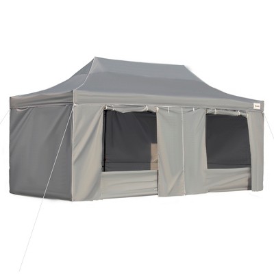 Outsunny 10' x 20' Heavy Duty Pop Up Canopy with 7 Removable Zippered Sidewall, Bottom Privacy Sidewall, Roller Bag, Upgraded Tube