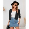 Clearlove Women's 3/4 Sleeve Open Front Cropped Cardigan Sweater Lightweight Knit Short Shrugs - 2 of 4