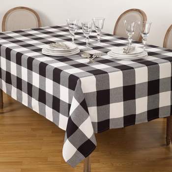 Saro Lifestyle Classic Buffalo Plaid Check Design Cotton Tablecloth
