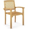 Costway 1/2/4 PCS Outdoor Patio Chair Teak Wood Armchair with Slatted Seat & Curved Seat - 2 of 4