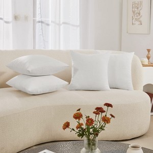 Deconovo 4 Pack Faux Linen Pillow Covers with Hidden Zipper - 1 of 4