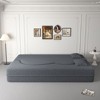 NicBex Modern Floor Sofa Bed with 2 Pillows, Foldable Sleeper Sofa, Teddy Fabric Convertible Sofa, Space-Saving Couch for Living Room, Loveseat Sofa - 2 of 4