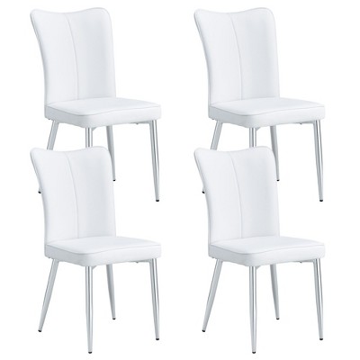 NicBex Dining Chairs Set of 2/4,Modern Dining Room Chairs with PU Leather Curved Backrest and Metal Legs