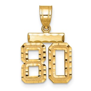 Black Bow Jewelry 14k Yellow Gold, Varsity Collection, Small D/C Pendant Number 80 - 1 of 3
