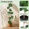 Jojoka Artificial Fiddle Leaf Fig Tree with Planter, Adjustable Faux Plant for Living Room Bedroom Office Home Decor - 4 of 4