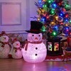 Whizmax 2Ft Christmas Snowman Decorations with Rotation Led Light, Pre-Lit Outdoor Snowman Wear Hat Scarf,Xmas Decor for Home Holiday Party - 2 of 4