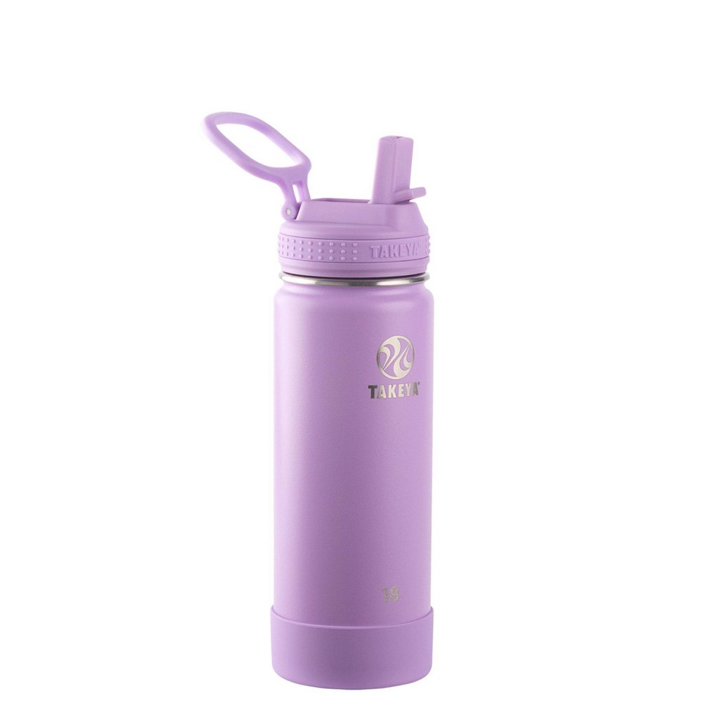 Photos - Glass Takeya 18oz Actives Insulated Stainless Steel Water Bottle with Straw Lid