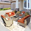 XIZZI 8PCS Furniture Set, Modular Sectional Sofa with Swivel Rocking Chairs and Side Table, Outside Coversation Set with Solar Coffee Table - 3 of 4
