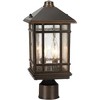 Kathy Ireland Sierra Craftsman Rustic Farmhouse Outdoor Post Light Rubbed Bronze 14" Seedy Glass for Exterior Barn Deck House Porch Yard Patio Home - image 3 of 4