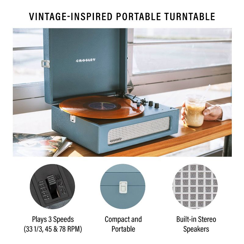 Crosley Voyager Bluetooth Vinyl Record Player - Washed Blue, 4 of 18