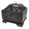 Vienna 26" Square Fire Pit - Pleasant Hearth: Outdoor Fireplace with Cooking Grid, Mesh Spark Guard, Poker - 4 of 4