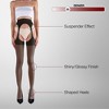 LECHERY Women's Lustrous Silky Shiny Sheer Suspender High-Waisted No Waistband Nylons Pantyhose Tights Stockings (1 Pair) - 3 of 4