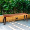 Tangkula Natural Outdoor Acacia Wood Bench Patio Backless Dining Wood Bench - 2 of 4