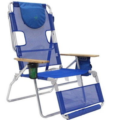 Ostrich 3-N-1 Altitude Outdoor Lounge Reclining Beach Lake 16-Inch Height Chair, Blue