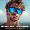 grinderPUNCH XL Polarized Oversized Sunglasses  Lightweight Men's Big Wide Head UV Protection for Sports, Driving, Fishing  Large Face Fit (Matte) - 2 of 4