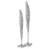 HomeRoots Set of Two Silver Aluminum Tall Feather Tabletop Sculptures - 4 of 4