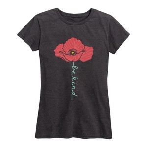 Women's - Instant Message - Be Kind Poppy Short Sleeve Graphic T-Shirt - 1 of 4