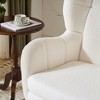Ridstar Teddy Fabric Comfortable Upholstered Accent Chair with Birch Wood Legs-White - 4 of 4