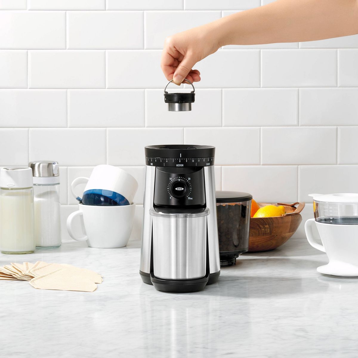 OXO Brew Conical Burr Coffee Grinder - Stainless Steel - thumbnail 2
