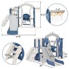 Toddler Swing and Slide Set, Kids Climber Slide Playset with Basketball Hoop, Kids Playground Climber Slide Play Set, Outdoor Playground - 2 of 4