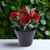Unique Bargains Artificial Plants Rose Plastic 3.74"x3.74"x7.48" 1 Pc - 2 of 4